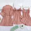 Pink Print Dot Wedding Robe Set Sleepwear