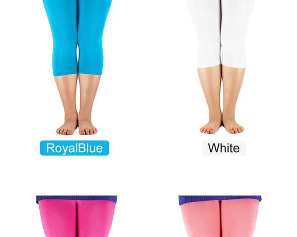 Plus Size Women's Mid-Calf Leggings Bamboo Fiber Capri Legging High Stretchy Leggings Workout Pants High Quality Basic Leggings