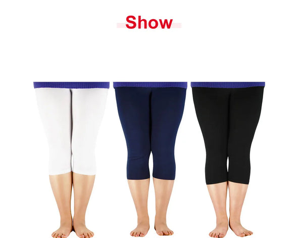 Plus Size Women's Mid-Calf Leggings Bamboo Fiber Capri Legging High Stretchy Leggings Workout Pants High Quality Basic Leggings