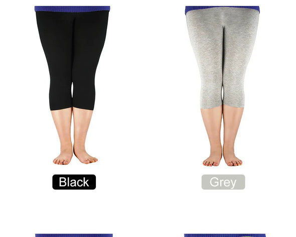 Plus Size Women's Mid-Calf Leggings Bamboo Fiber Capri Legging High Stretchy Leggings Workout Pants High Quality Basic Leggings