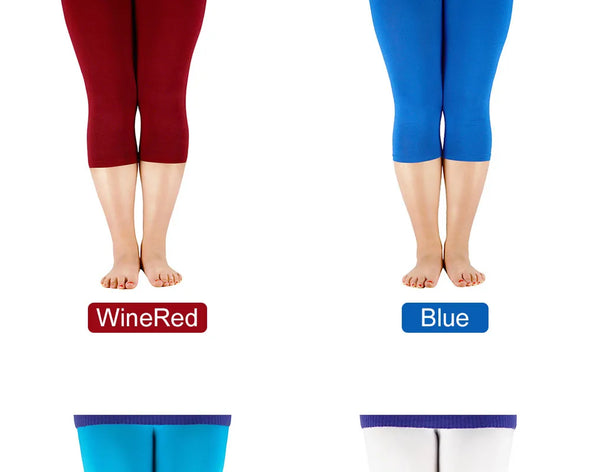 Plus Size Women's Mid-Calf Leggings Bamboo Fiber Capri Legging High Stretchy Leggings Workout Pants High Quality Basic Leggings