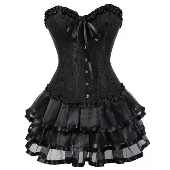 Sexy Jacquard Lace Up Corset