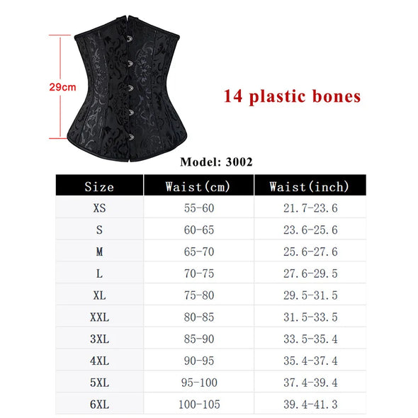 Steampunk Steel Boned Lace up Overbust Corset